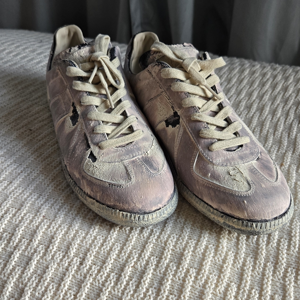 SOLD ON DEPOP Maison Martin Margiela Distressed Beige Sneakers